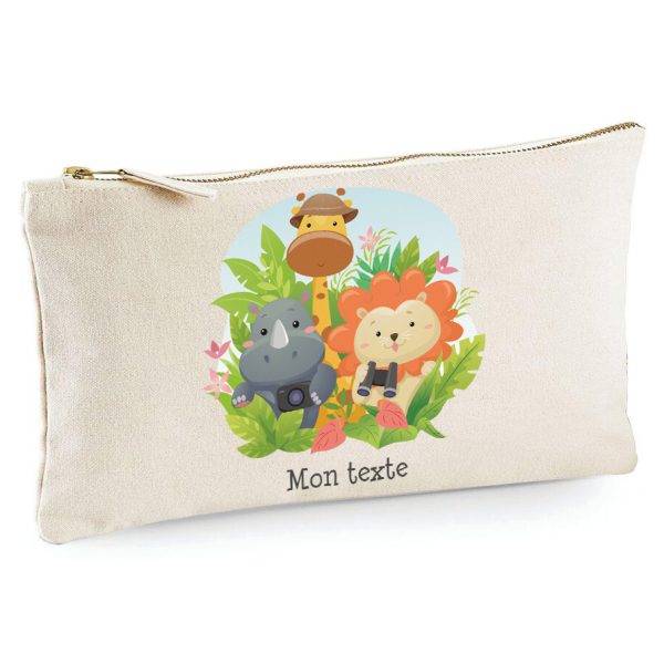 Trousse 20x11 cm - Animaux de la Jungle