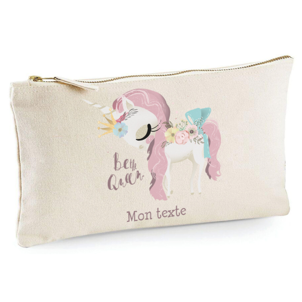 Trousse 20x11 cm - Licorne Be The Queen